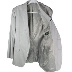 Lauren Ralph Lauren Gray Stripe Single Breasted Sport Coat Blazer Men’s Size 42L